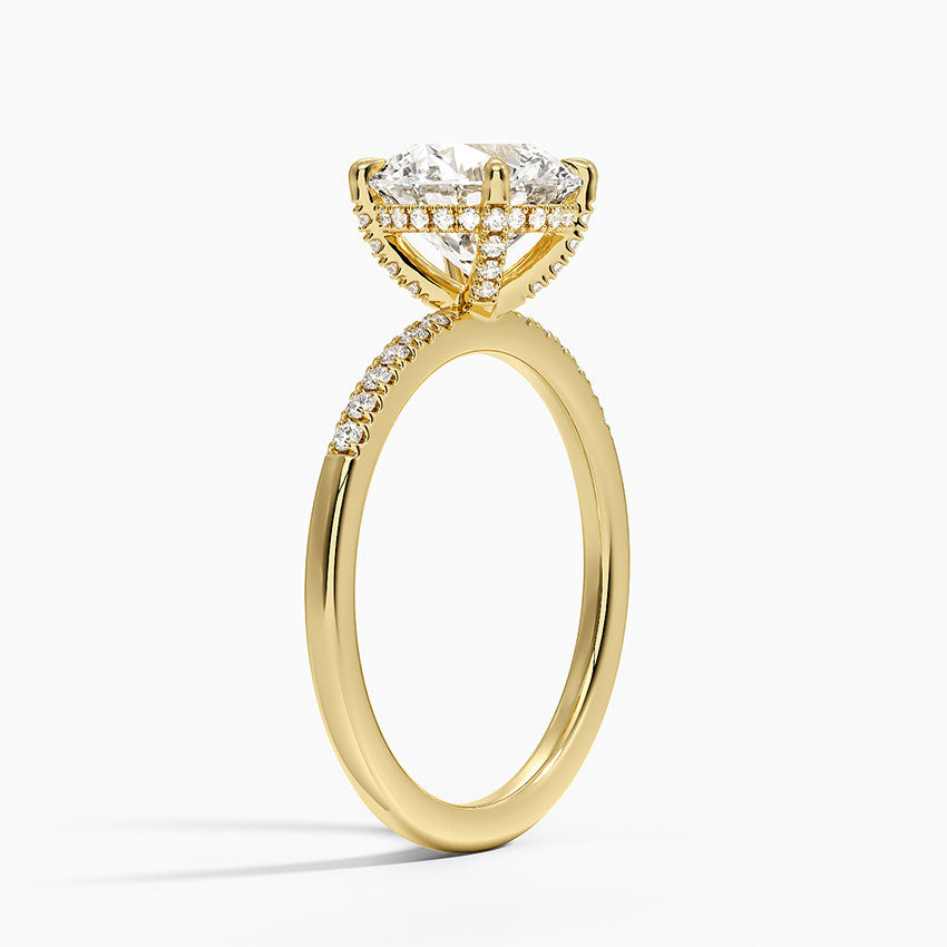 Viviana One-Quarter Coverage Diamond Ring - Round Center Stone
