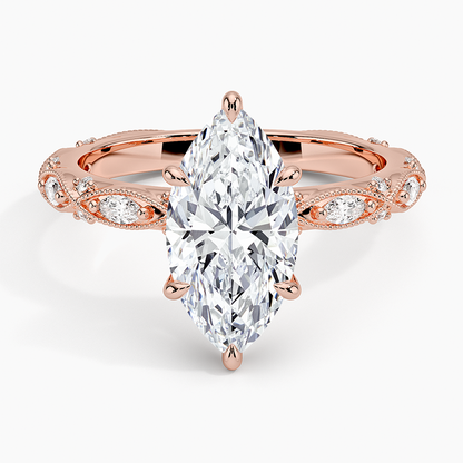 Celestia Milgrain Diamond Ring (1/4 ct. tw.) - Marquise Center Stone