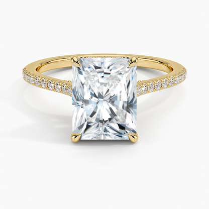 Luxe Dawn Diamond Ring - Radiant Cut Center Stone