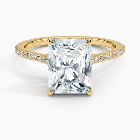 Luxe Dawn Diamond Ring - Radiant Cut Center Stone