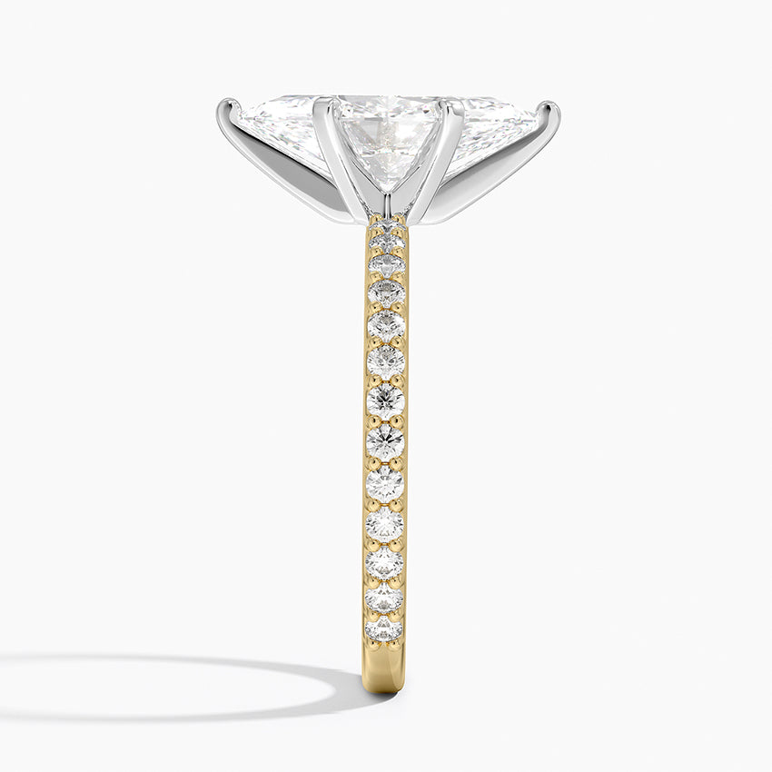 Petite Shared Prong Three-Quarter Coverage Diamond Ring (1/3 ct. tw.) - Marquise Center Stone