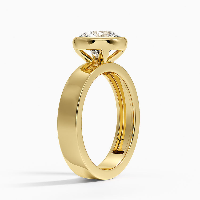 Peyton Bezel Diamond Solitaire Ring - Round Center Stone