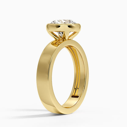Peyton Bezel Diamond Solitaire Ring - Round Center Stone
