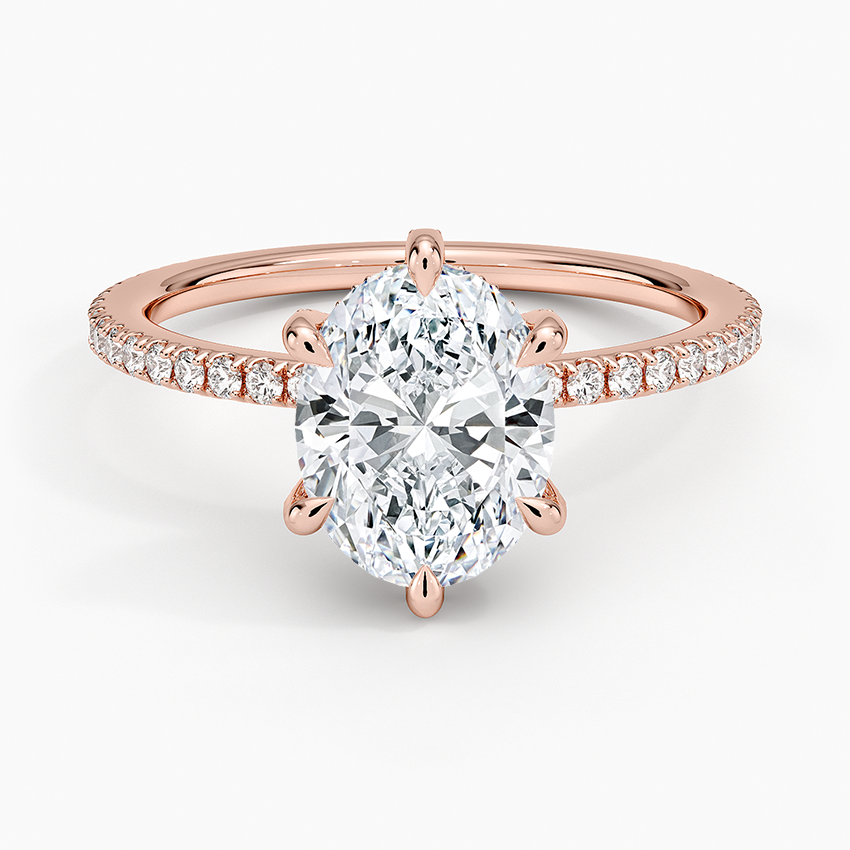 Viviana Three-Quarter Coverage Six-Prong Diamond Ring (1/3 ct. tw.) - Oval Center Stone