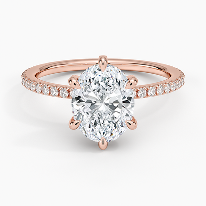 Viviana Three-Quarter Coverage Six-Prong Diamond Ring (1/3 ct. tw.) - Oval Center Stone