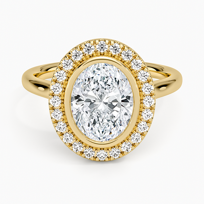 Bezel Halo Diamond Ring (1/4 ct. tw.) - Oval Center Stone
