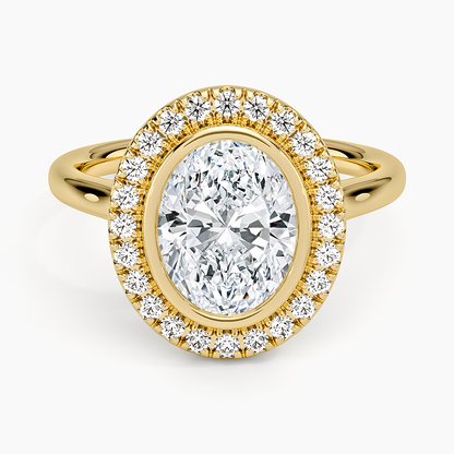 Bezel Halo Diamond Ring (1/4 ct. tw.) - Oval Center Stone
