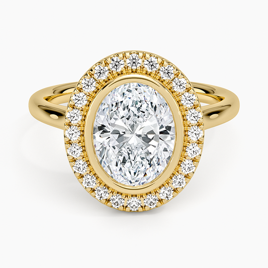 Bezel Halo Diamond Ring (1/4 ct. tw.) - Oval Center Stone