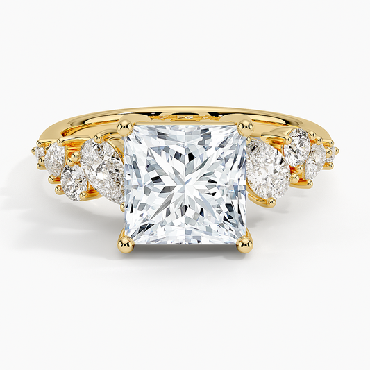 Olivetta Tapered Diamond Ring (1/2 ct. tw.) - Princess Cut Center Stone