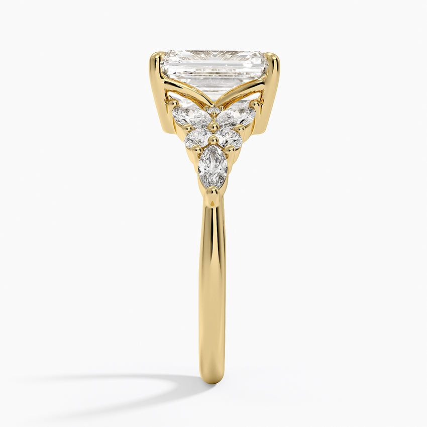 Nadia Taper Diamond Ring - Emerald Cut Center Stone