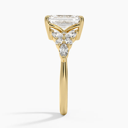 Nadia Taper Diamond Ring - Emerald Cut Center Stone