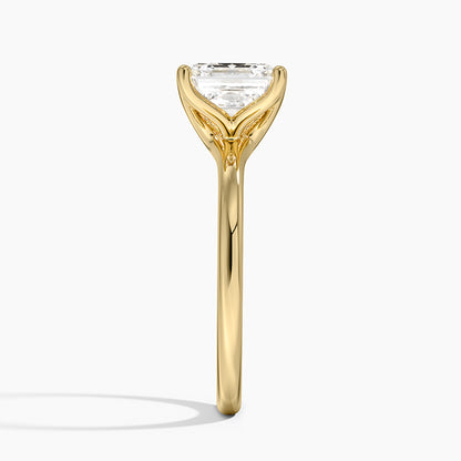 Fleur Solitaire Ring - Asscher Cut Center Stone