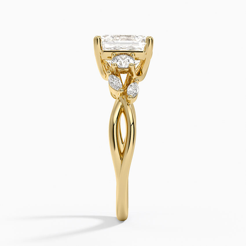 Willow Three Stone Diamond Ring (1/3 ct. tw.) - Asscher Cut Center Stone
