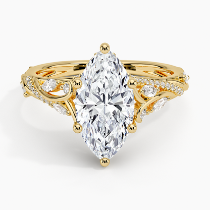 Begonia Vine Diamond Ring (1/2 ct. tw.) - Marquise Center Stone
