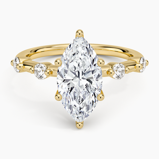 Aimee 1.7mm Diamond Ring - Marquise Center Stone