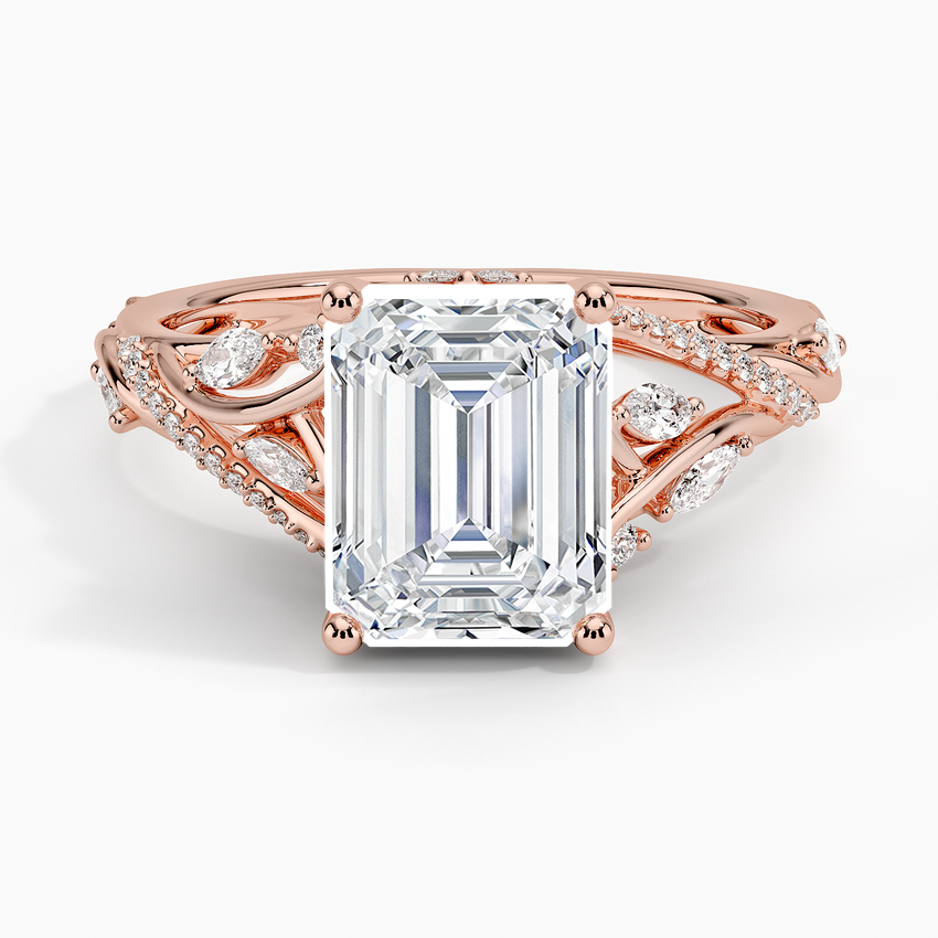 Begonia Vine Diamond Ring (1/2 ct. tw.) - Emerald Cut Center Stone