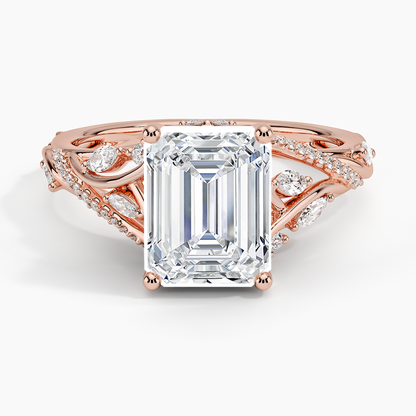 Begonia Vine Diamond Ring (1/2 ct. tw.) - Emerald Cut Center Stone