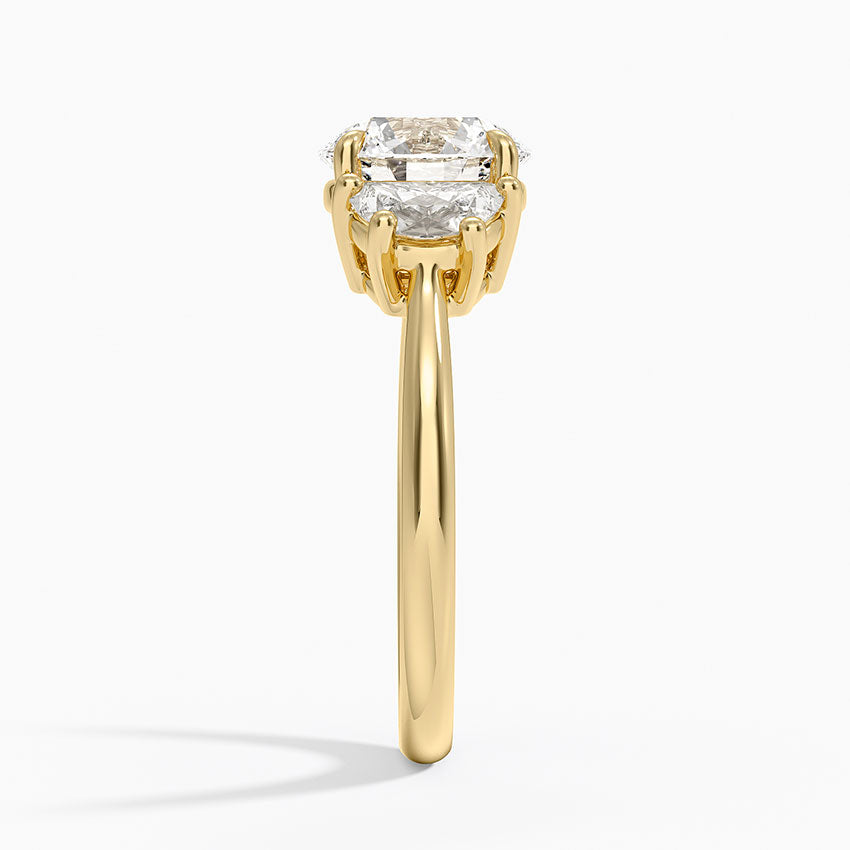 Half Moon Three Stone Diamond Ring (1/2 ct. tw.) - Round Center Stone