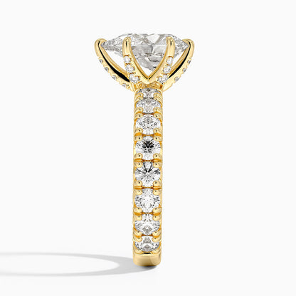 Ellora Three-Quarter Coverage Diamond Ring - Pear Center Stone