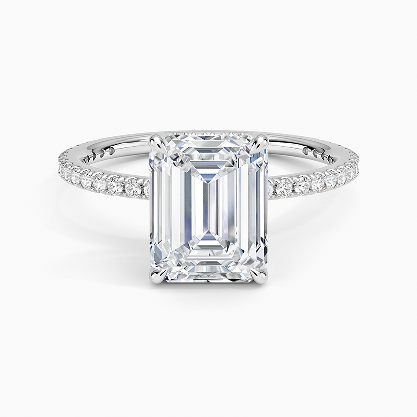Perfect Fit Three-Quarter Diamond Ring (1/4 ct. tw.) - Emerald Cut Center Stone