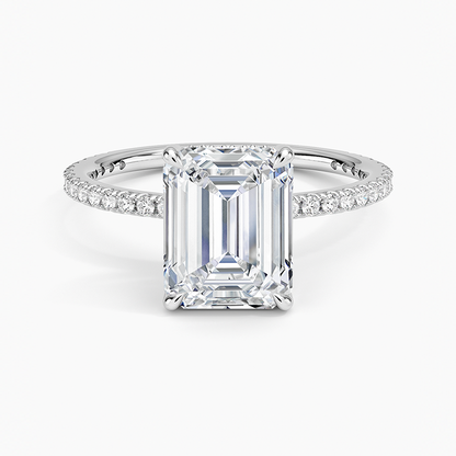 Perfect Fit Three-Quarter Diamond Ring (1/4 ct. tw.) - Emerald Cut Center Stone