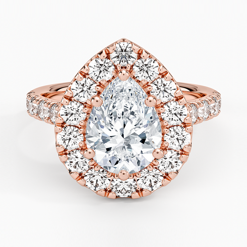 Adele Halo Diamond Ring - Pear Center Stone