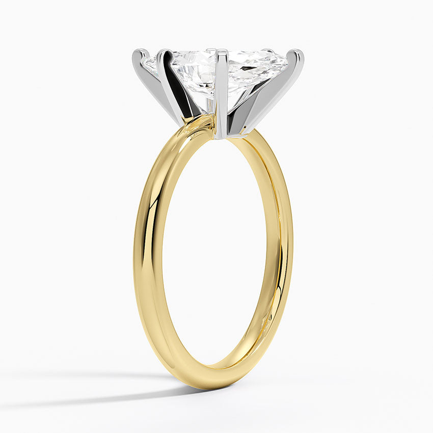 Comfort Fit 2mm Six-Prong Solitaire Ring - Marquise Center Stone
