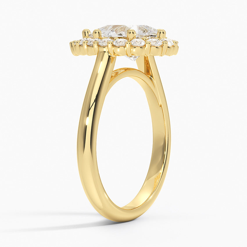 Lotus Flower Halo Diamond Ring (1/4 ct. tw.) - Pear Cut Center Stone