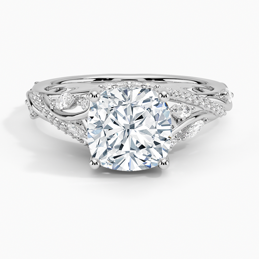 Begonia Vine Diamond Ring (1/2 ct. tw.) - Cushion Cut Center Stone