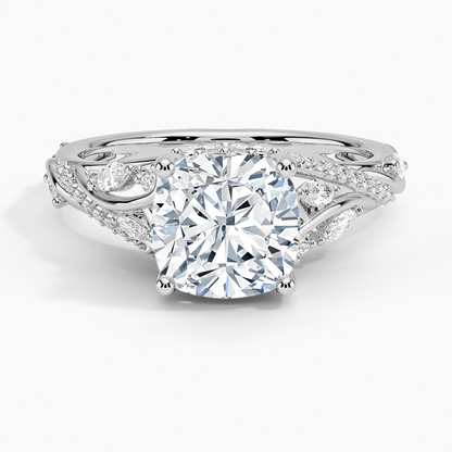 Begonia Vine Diamond Ring (1/2 ct. tw.) - Cushion Cut Center Stone
