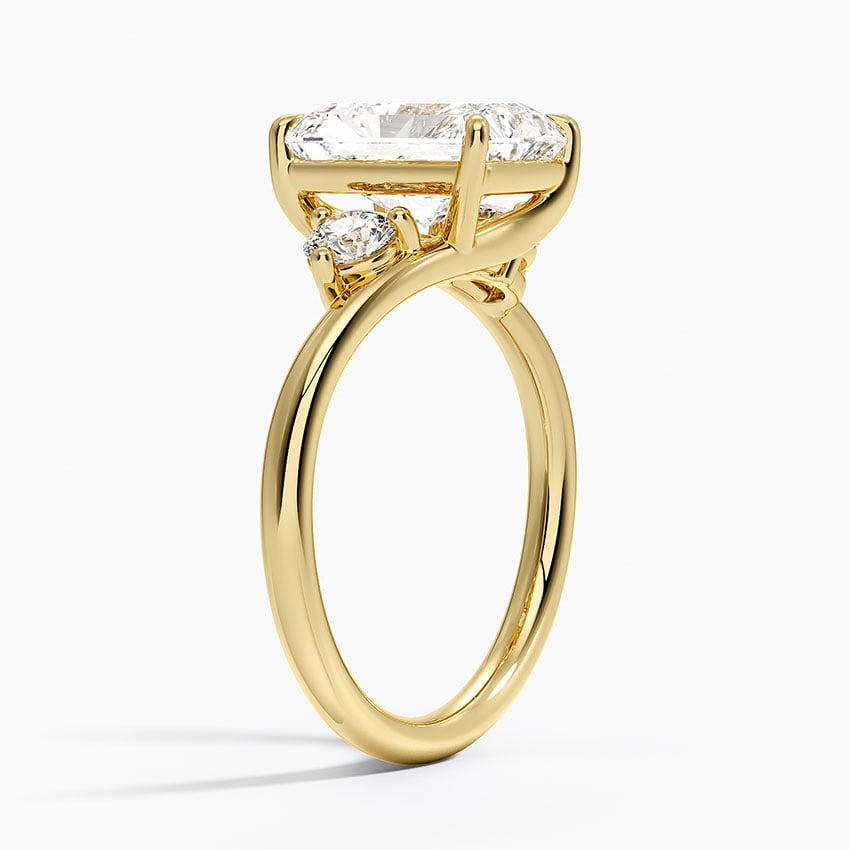 Atelier Three Stone Diamond Ring (1/3 ct. tw.) - Radiant Cut Center Stone
