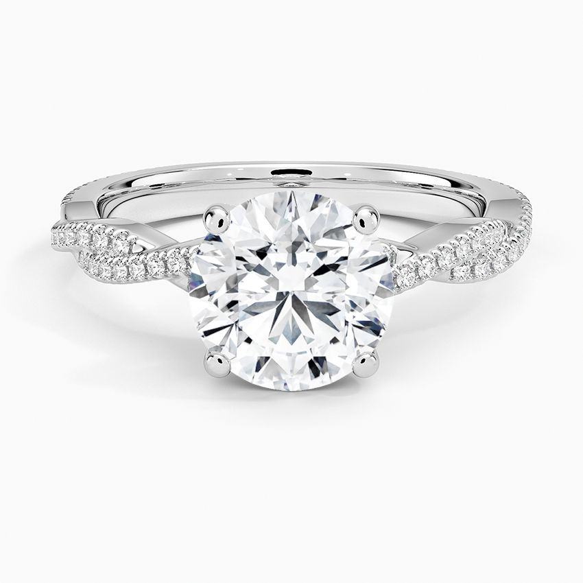 Petite Luxe Twisted Vine Diamond Ring (1/4 ct. tw.) - Round Center Stone