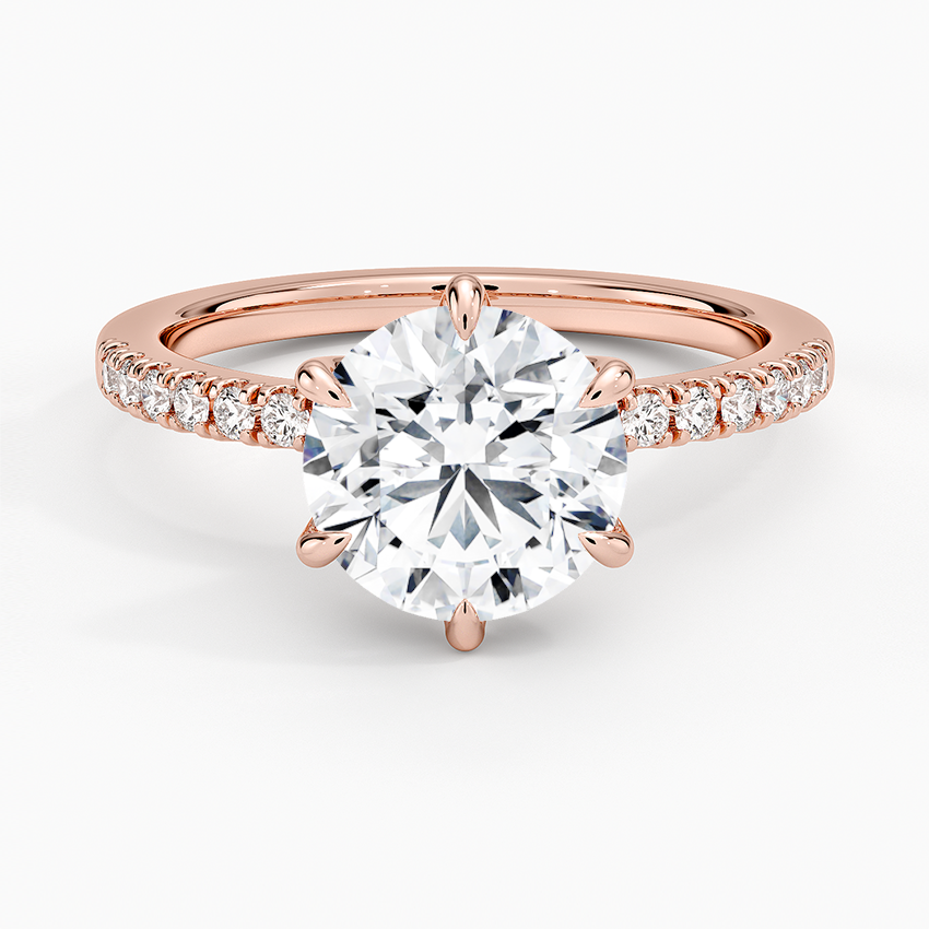 Bliss Six-Prong Diamond Ring (1/6 ct. tw.) - Round Center Stone