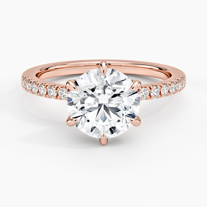 Bliss Six-Prong Diamond Ring (1/6 ct. tw.) - Round Center Stone