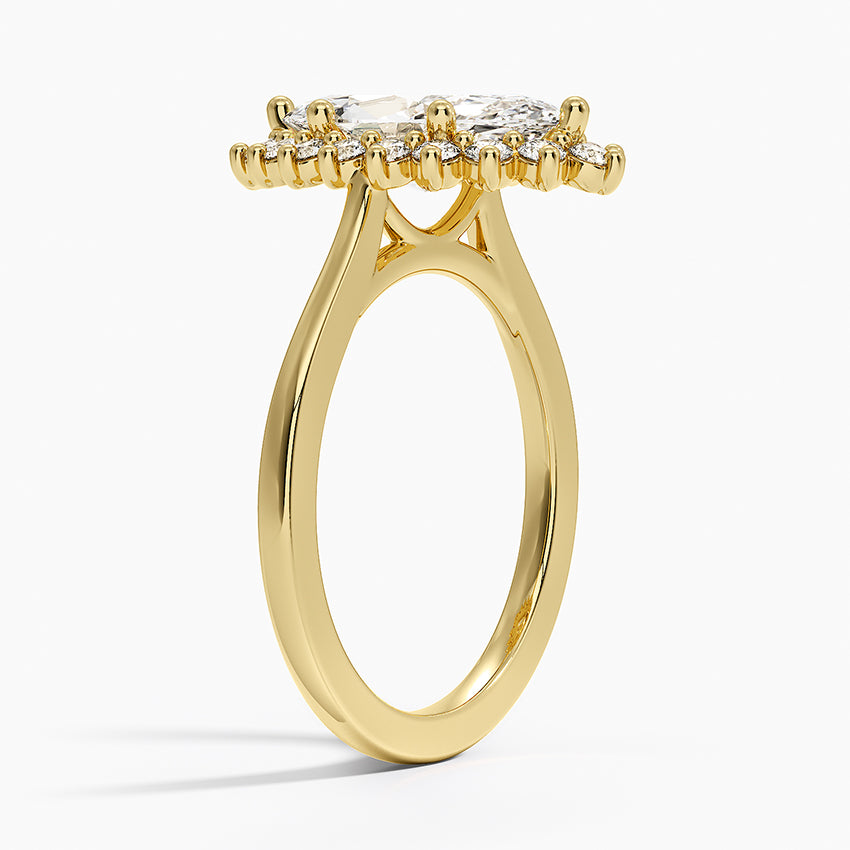 Sunburst Halo Diamond Ring (1/4 ct. tw.) - Marquise Center Stone
