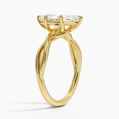 Alya Twist Solitaire Ring - Marquise Center Stone
