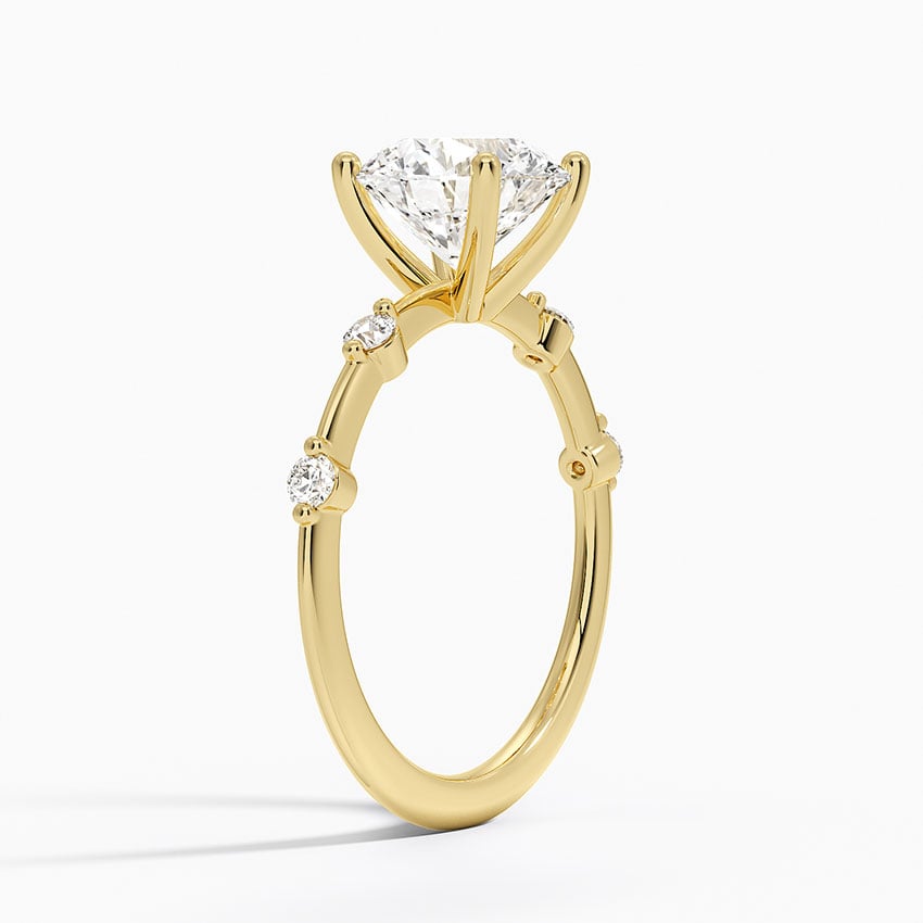 Aimee 1.4mm Diamond Ring - Round Center Stone