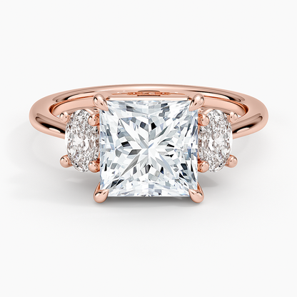 Oval-Cut Three Stone Diamond Ring (1/2 ct. tw.) - Princess Cut Center Stone