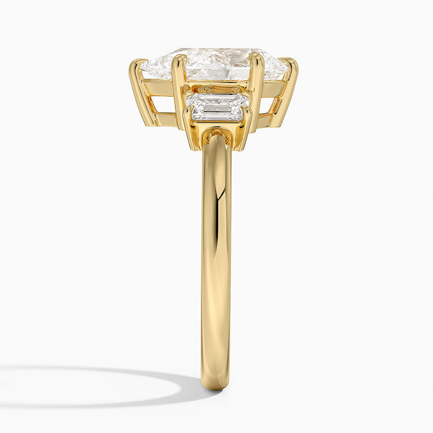 Rhiannon Emerald Cut Three Stone Diamond Ring (1/2 ct. tw.) - Pear Center Stone