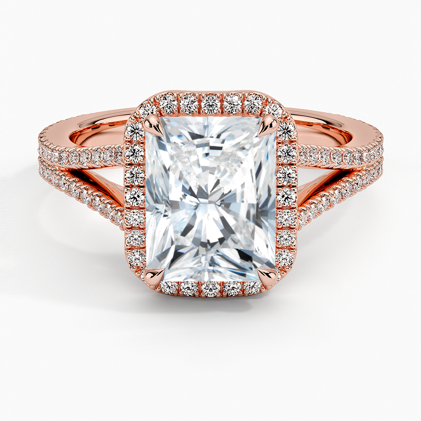 Fortuna Halo Diamond Ring (1/2 ct. tw.) - Radiant Cut Center Stone