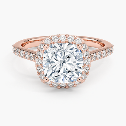 Halo Diamond Ring with Side Stones (1/3 ct. tw.) - Cushion Cut Center Stone