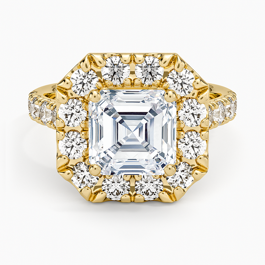 Adele Halo Diamond Ring - Asscher Cut Center Stone