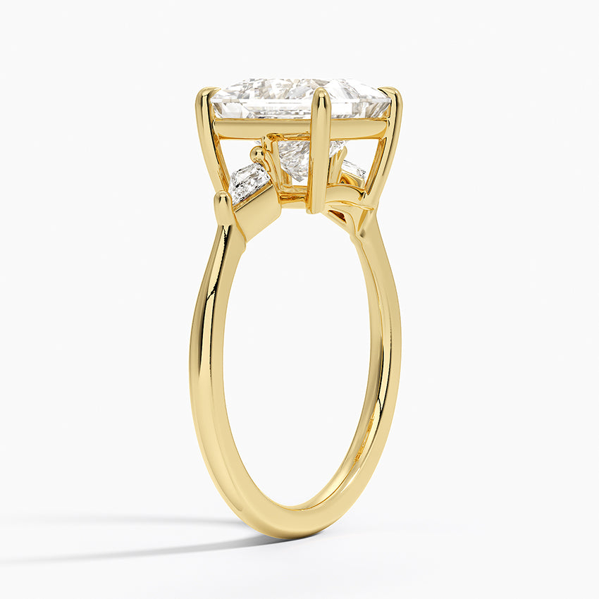 Cometa Three Stone Diamond Ring - Princess Cut Center Stone