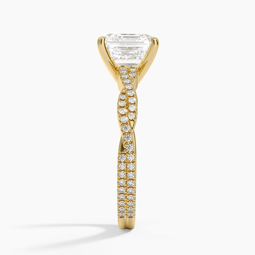 Petite Luxe Twisted Vine Diamond Ring (1/4 ct. tw.) - Asscher Cut Center Stone