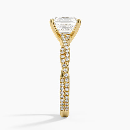 Petite Luxe Twisted Vine Diamond Ring (1/4 ct. tw.) - Asscher Cut Center Stone
