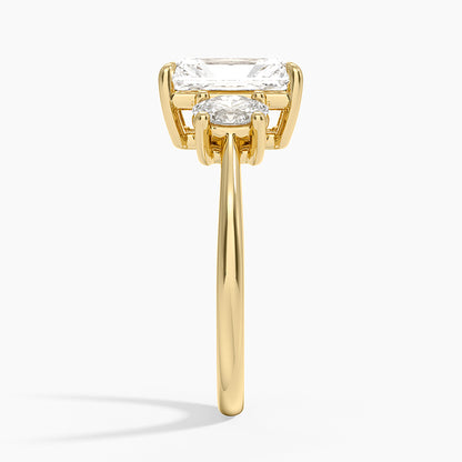 Oval-Cut Three Stone Diamond Ring (1/2 ct. tw.) - Radiant Cut Center Stone