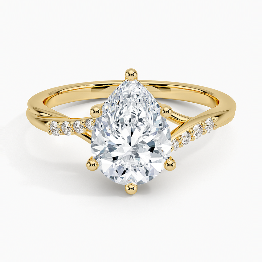 Chamise Hidden Halo Diamond Ring - Pear Center Stone