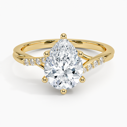 Chamise Hidden Halo Diamond Ring - Pear Center Stone