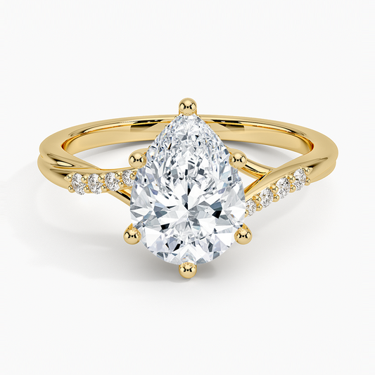 Chamise Hidden Halo Diamond Ring - Pear Center Stone