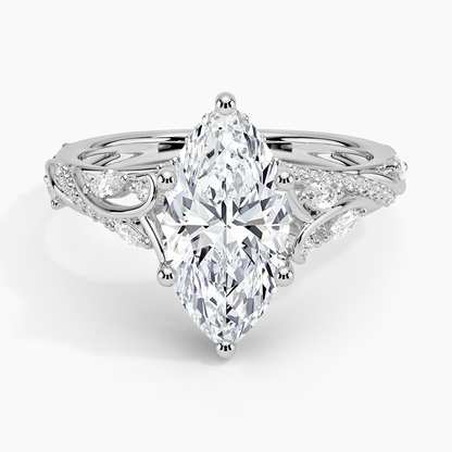 Begonia Vine Diamond Ring (1/2 ct. tw.) - Marquise Center Stone